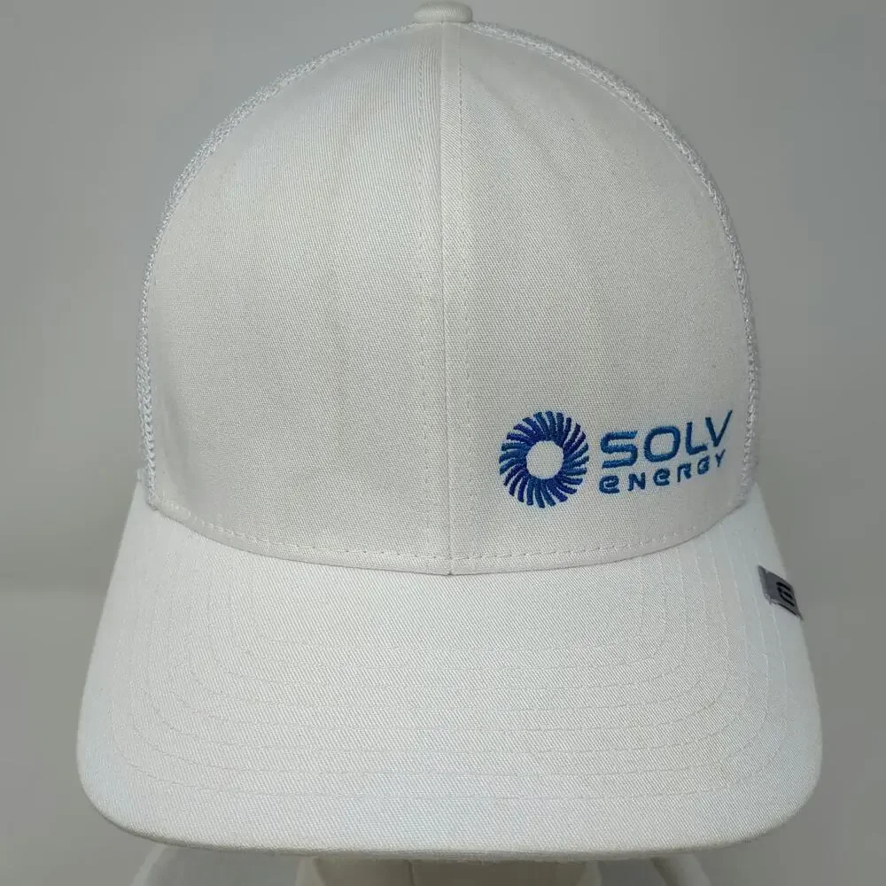 TravisMathew Flexfit Trucker Hat White One Size Mesh Back Snapback SOLV Energy